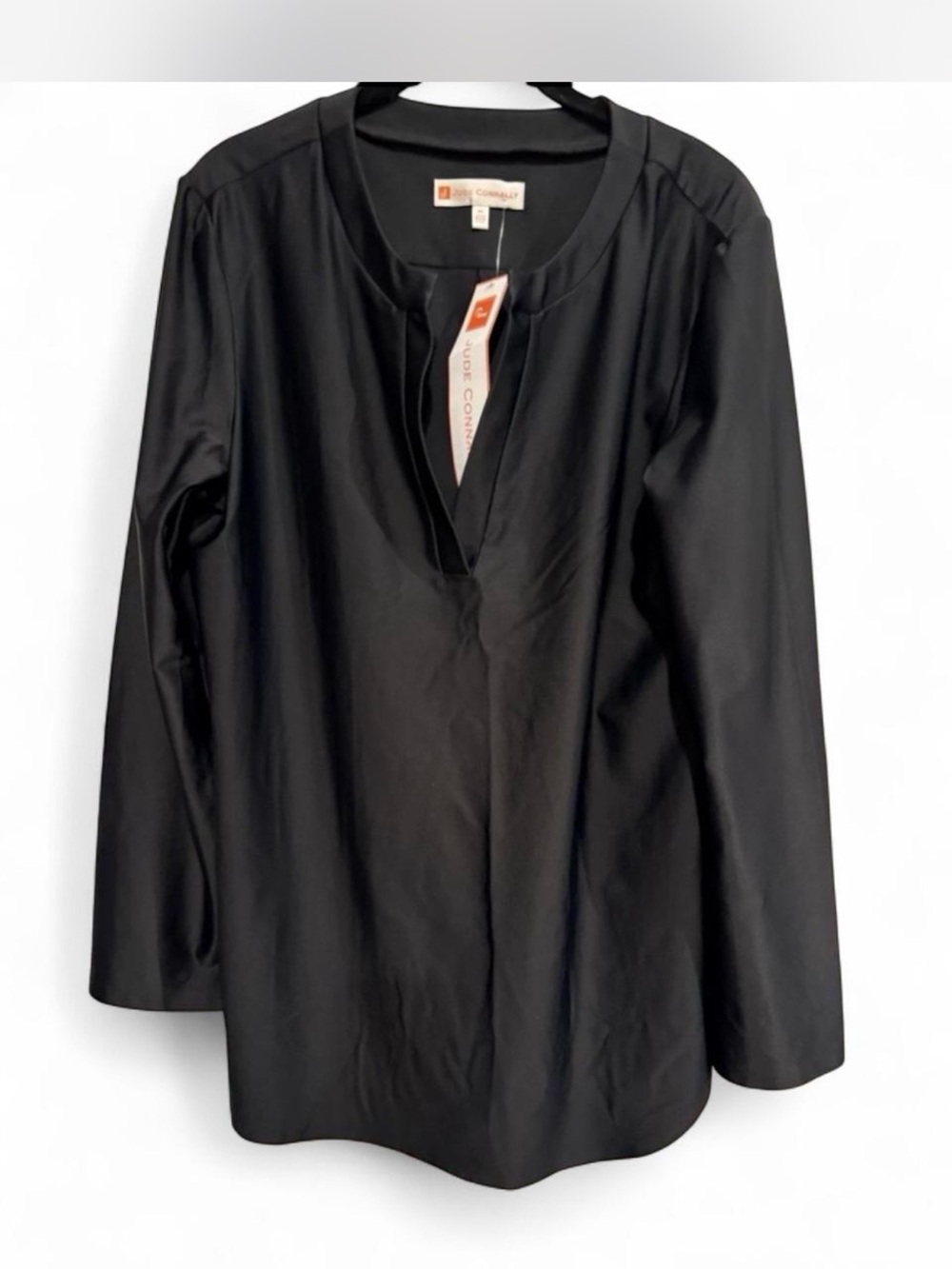 Jude Connally Black Split V-Neck Long-Sleeve Tunic-XL-NWT